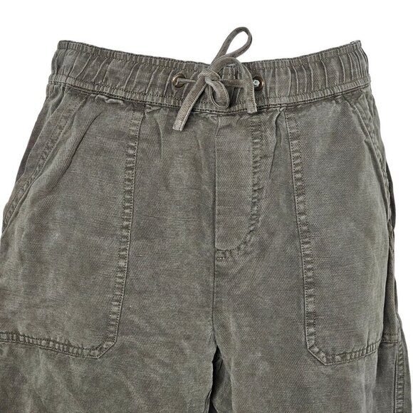 Marine Layer Pull On Crop Tapered‎ Leg Jogger Pants Linen Blend Olive Green XS - Picture 9 of 9